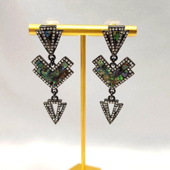 Lulu Frost Mock-up Abalone Mosiac Dangle Earrings - Picture 7 of 7